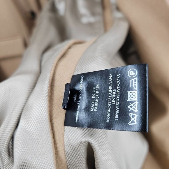 Rokh Coat $2200 Brown Wool Long Line Button Details Pockets Convertible Maxi 38 - Picture 7 of 11